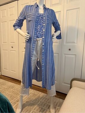 Blue Island dress shirt/sarong